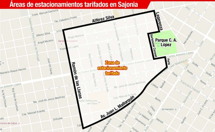 사호니아지역 유료주차 지역