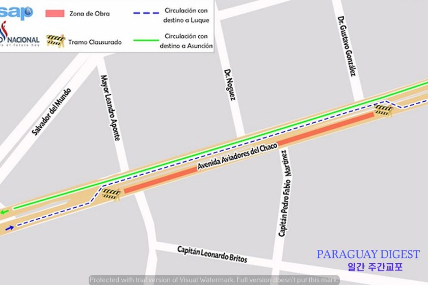 아비아도레스 델 차코길 차선 봉쇄